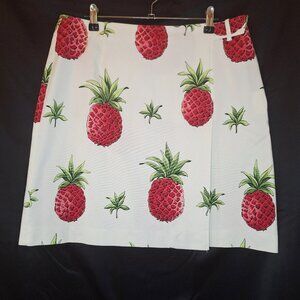 Pineapple Print Skirt - Red and Green